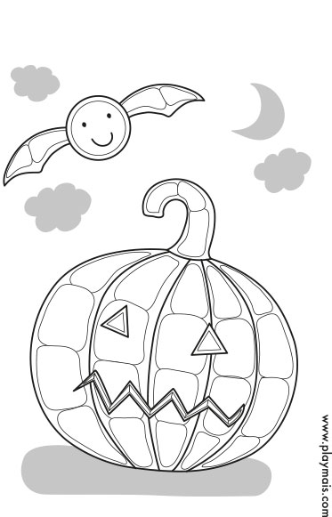 Halloween pumpkin and bat